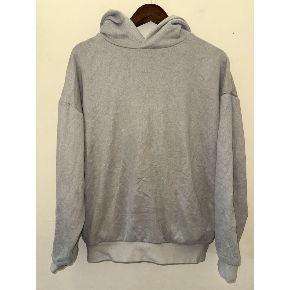 adidas Basketball Sueded Hoodie Sesame Beige Tan IN7707 Unisex Medium Oversized